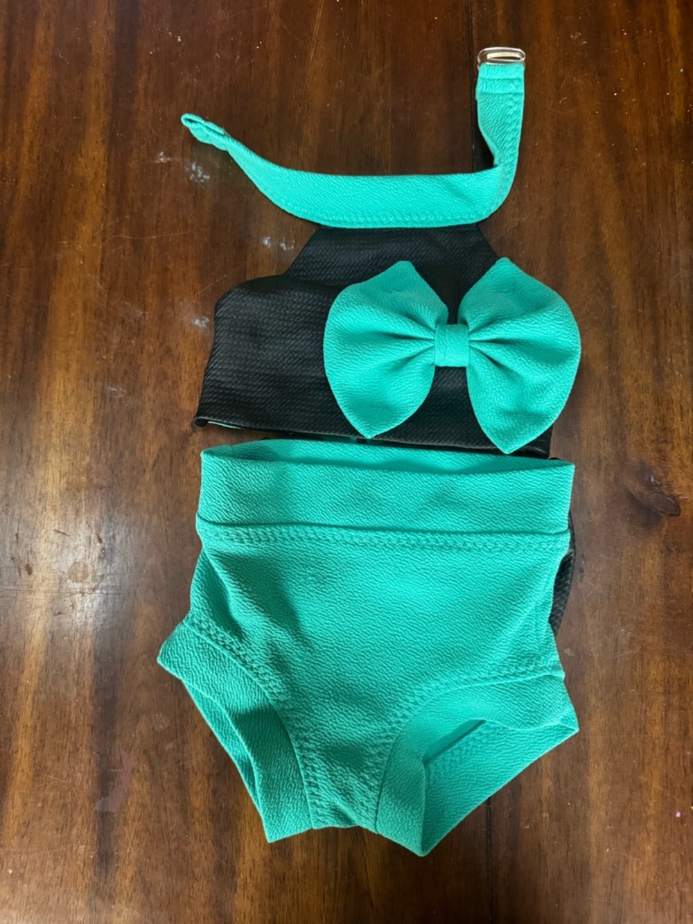 Teal Bow Two-Piece dance Set